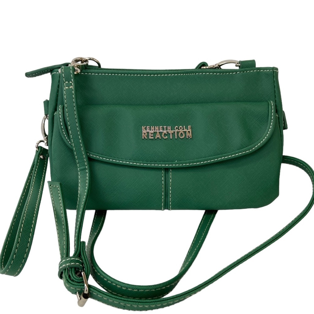 Kenneth Cole Reaction Green Crossbody Wristlet Bag